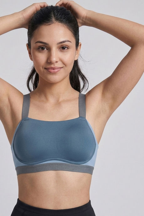 Zelocity Padded High Impact Quick Drying Sports Bra- Indian Teal — image 2